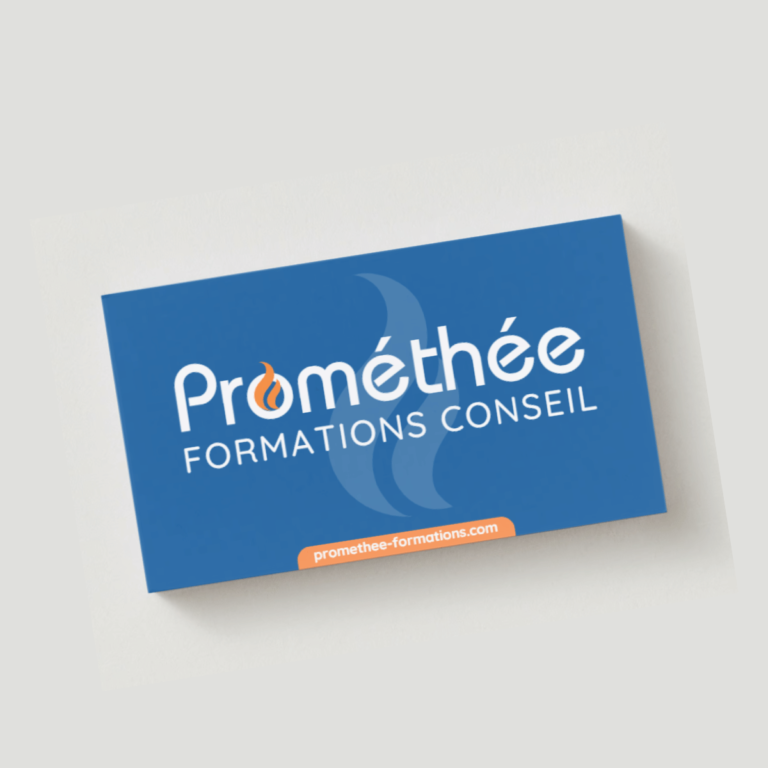 Nouveau logo et cartes de visite PROMETHEE FORMATIONS CONSEIL par AM COMMUNICATION CAMBRAI